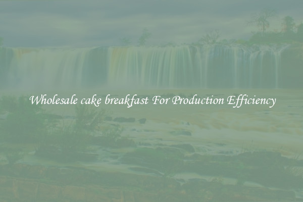Wholesale cake breakfast For Production Efficiency