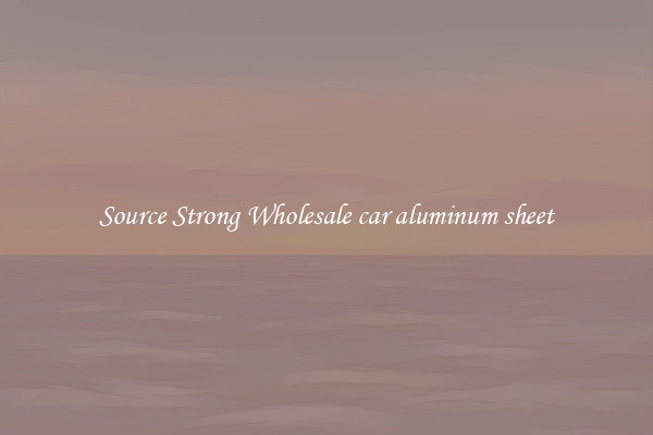 Source Strong Wholesale car aluminum sheet