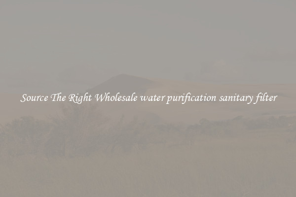 Source The Right Wholesale water purification sanitary filter